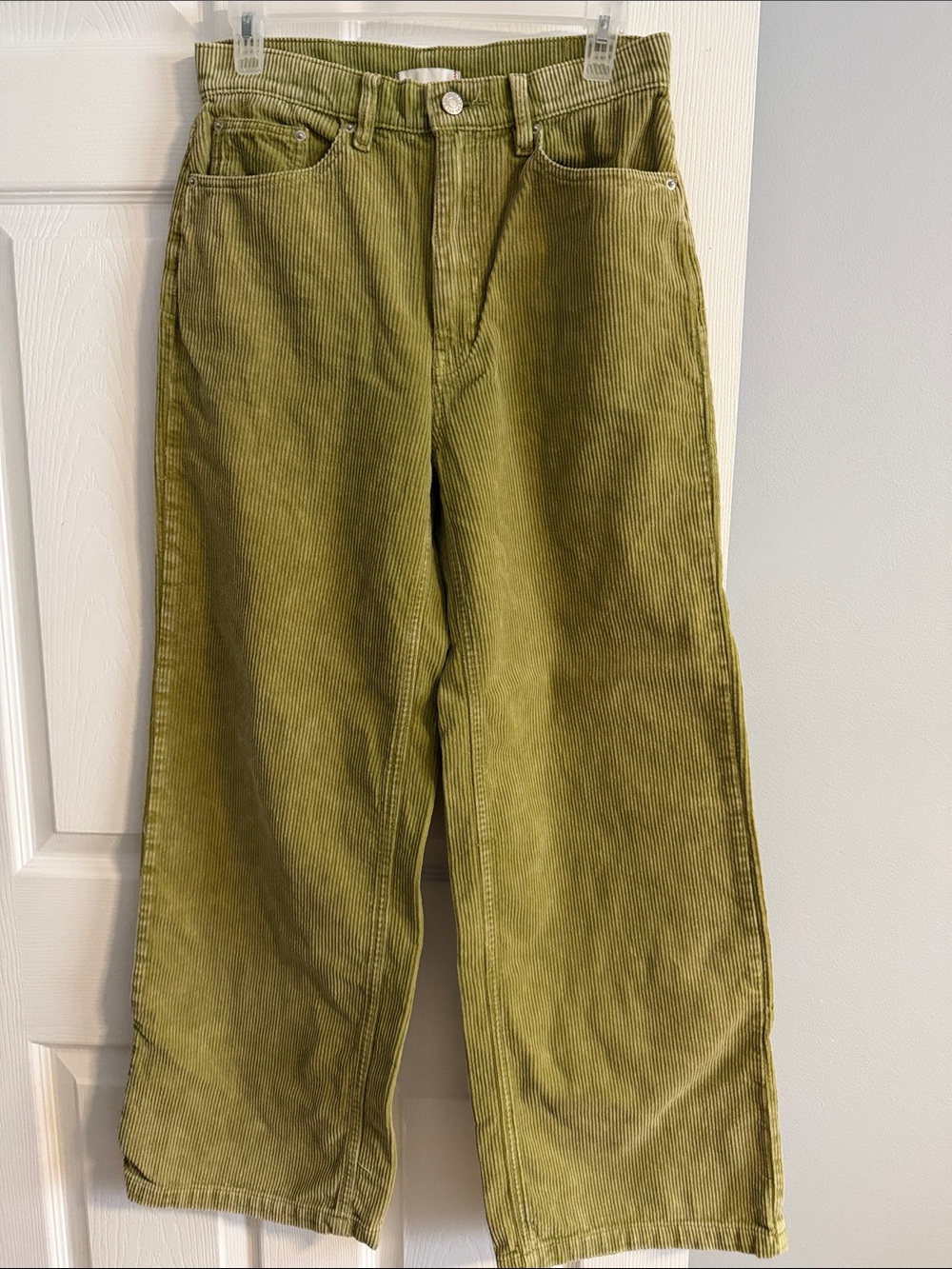 BDG Olive Corduroy Wide-Leg Pants